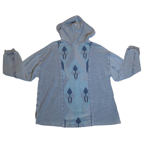 Lucky Brand Dropped Shoulder Baha Hoodie Blue Large - Picture 9 of 10
